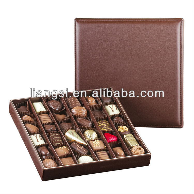 leather chocolate box - Gift red leather chocolate boxes