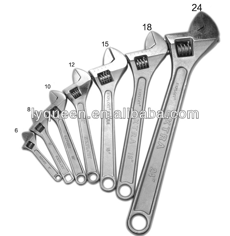 18/" Pipe Adjustable Wrench Spanner Heavy Duty Drop Forged Inch Metric Steel