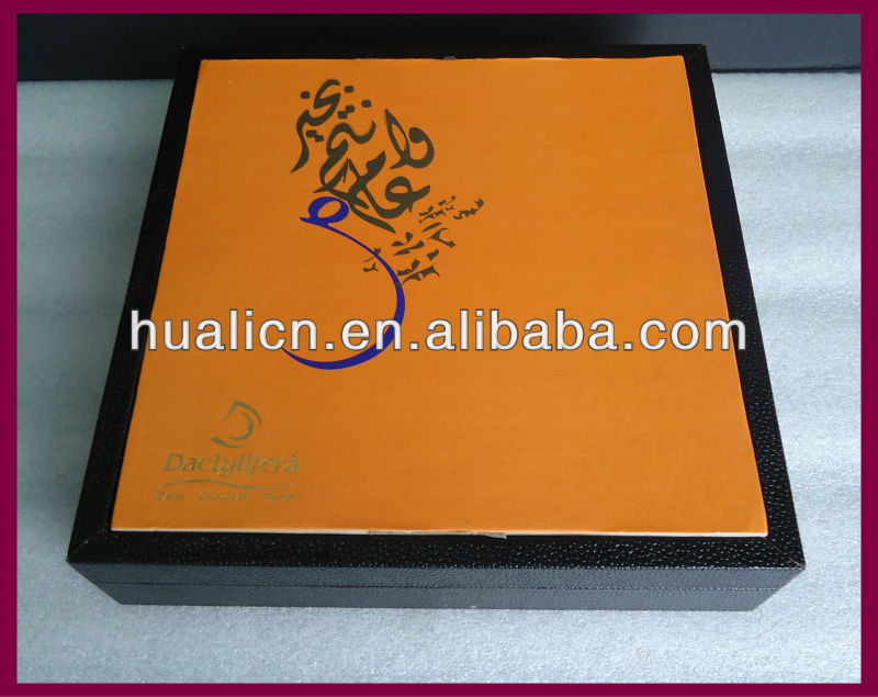 arabic pearl pu leather chocolate gift packaging box on sale for