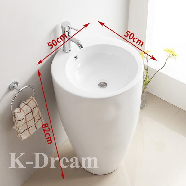 Sink One Piece Ceramic Round Pedestal Basin - Buy Round Pedestal Basin ...