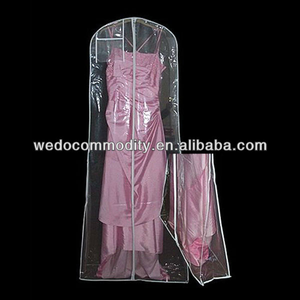 all clear PVC wedding garment bag 72 inch length plastic garment bag