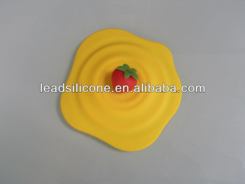 New creative cute double wall glass cup with silicone lid