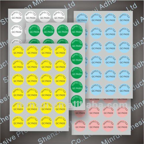 Custom Qc Pass Quality Control Sticker,Stickly Round & Oval Qc Labels