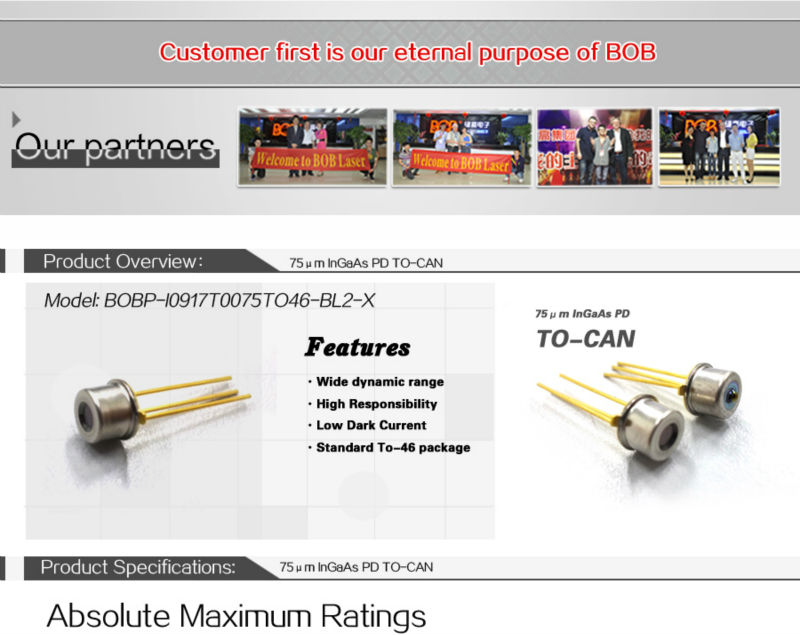 Ingaas Photodetector Buy Ingaas Photodetector,Ingaas Pd Tocan,75um