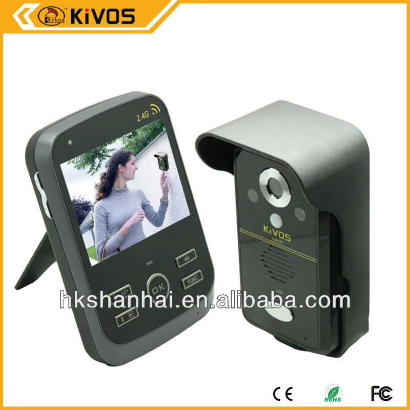 2.4Ghz 300meter kivos kdb300 video door phone camera module With Pir Auto-detection Recording