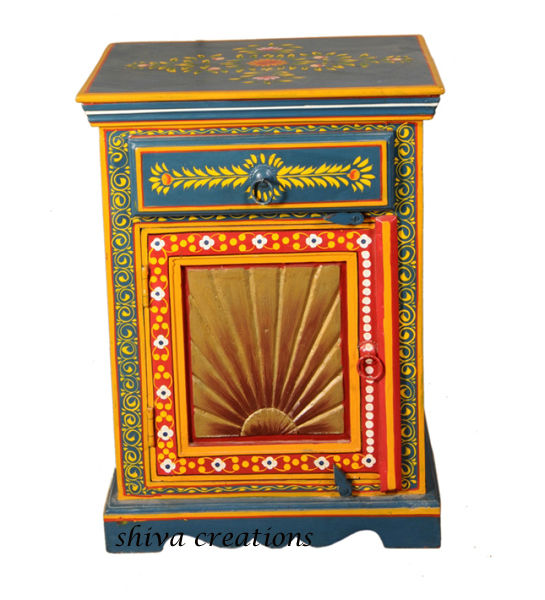Hand Painted Indian Furniture(bedside Cabinet) - Buy Handgemalte