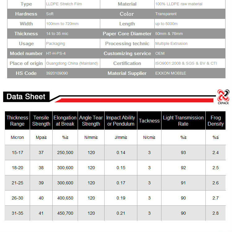stretch shrink colored packing film