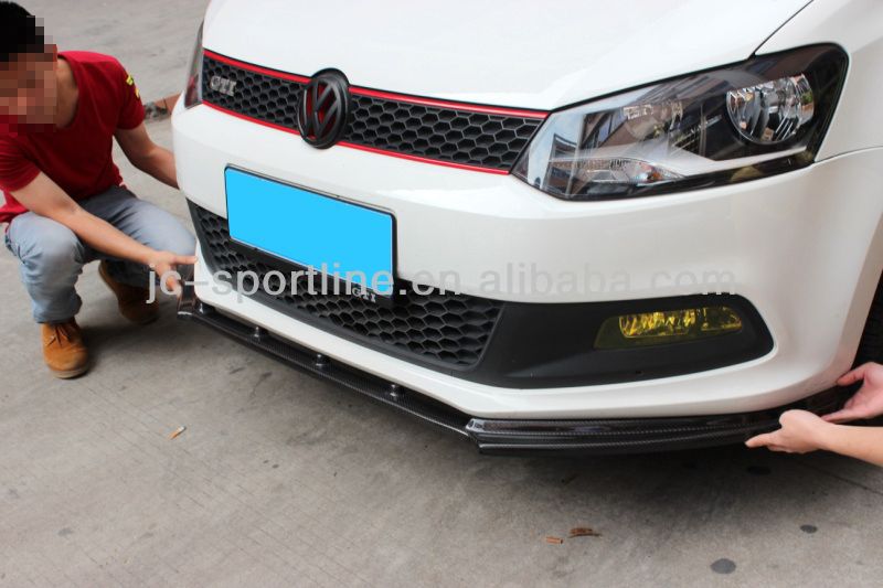 R Look Carbon Fiber Front Bumper Lip For Vw Polo Gti,Fitsgti Bumper