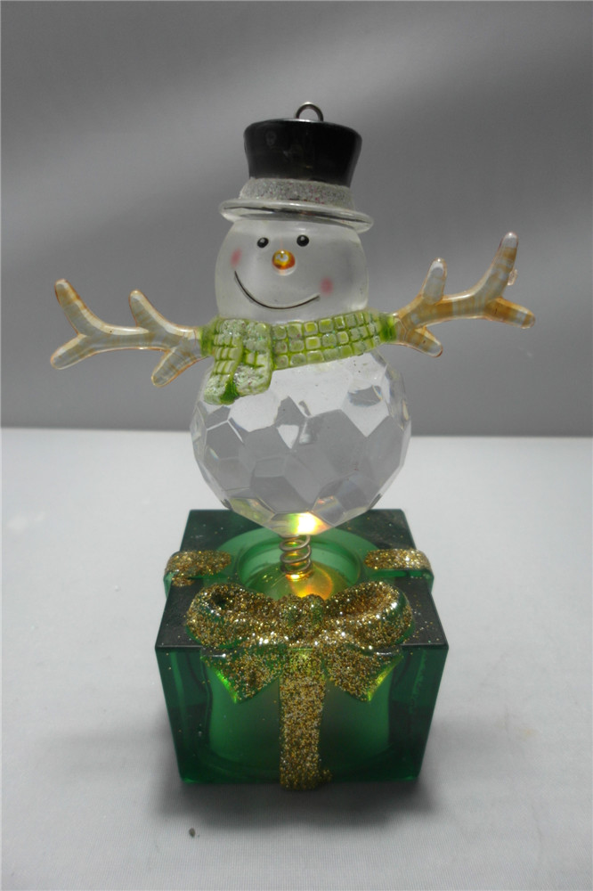 electronic led light acrylic happy round snowman figurines electronic led light acrylic happy round snowman figurines