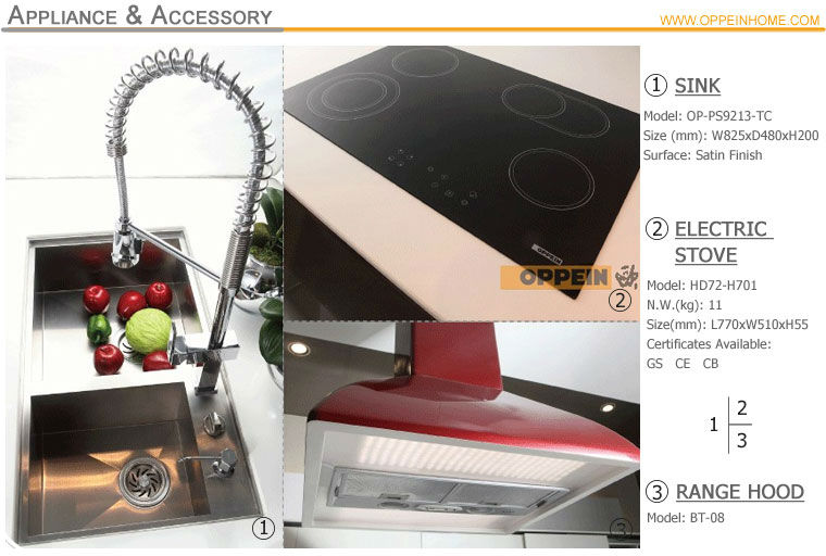 Oppein Gabinetes De Cocina De Color Rojo A Medida Modular Moderno