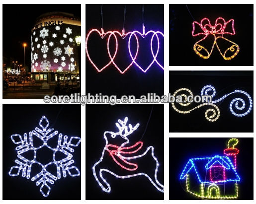 led christmas motif light/snowflake led rope light motif