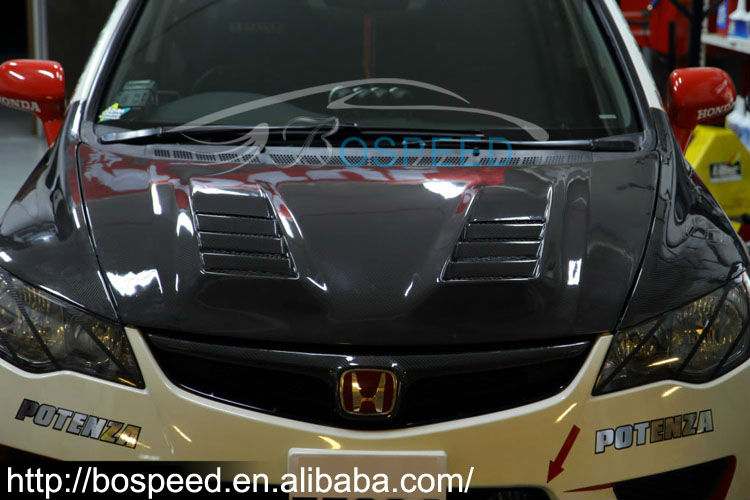 Js Racing Carbon Fiber Hood For Honda Civic Fd2/fd2r - Buy ...