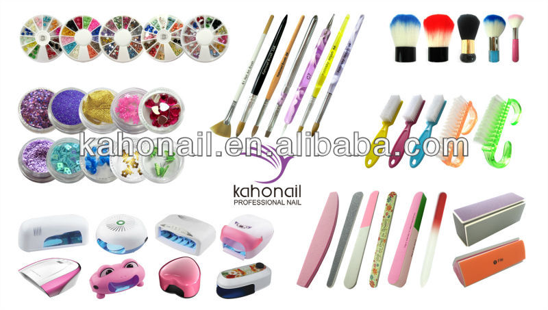 2014 New Style fashion Artificial Fingernails nail art tips for car cleaning brush kit