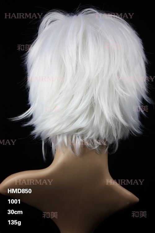 anime cast ,white hair long bang cosplay party wigs for men