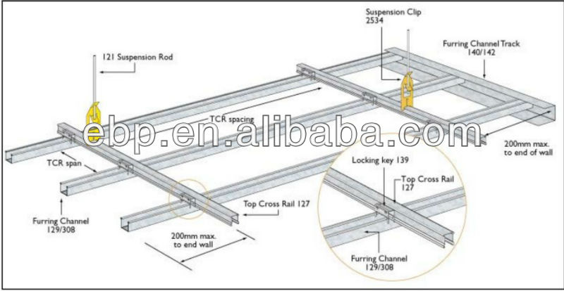 Light Steel Frame Suspended Ceiling System T Bar T Keel View Light Steel Frame Suspended Ceiling System Excel Ceiling System Product Details From