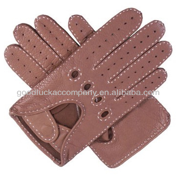 Fashion Handmade Deerskin Men's Driving Leather Gloves
