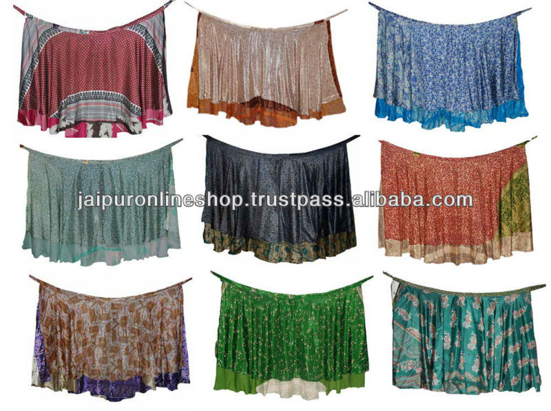 Indian Printed Silk Long Sarong Wrap Around Skirt-boho All Season ...