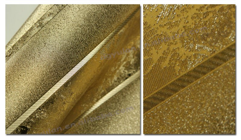 Golden Striped Classical Metallic Laminated Vinyl Wallcovering
