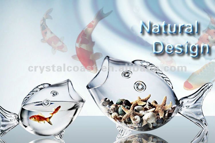 Wholesale Decorative Glass Jars; Fish Shape Figurines Goldfish Jar