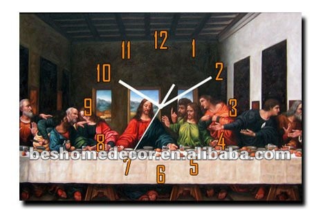 Last Supper Wall Decor the last supper canvas painting wall clock(ce&rohs) - buy canvas Last Supper Wall Decor the last supper canvas painting wall clock(ce&rohs) - buy canvas