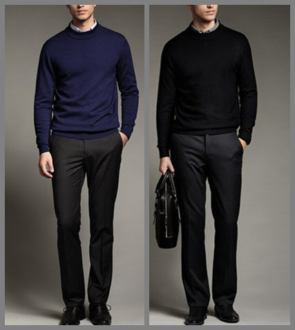 Fashion Knitted Man Sweater Formal Wear Round-neck 100% Cashmere ...