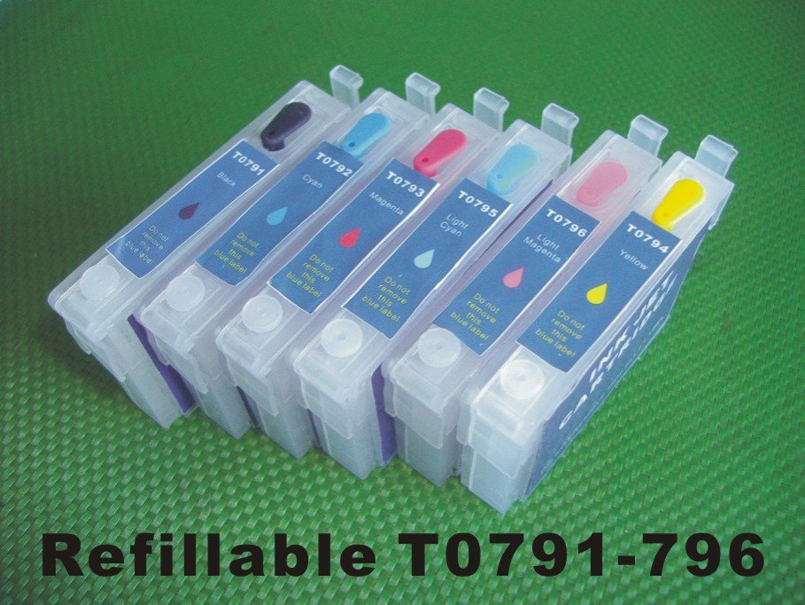 Rce791 796 Refillable Refill Ink Cartridge For Epson T0791 T0796 79 Stylus Photo Px710w 8555