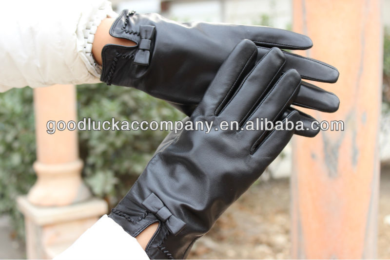 Ladies leather gloves size 9 with company logo custom design