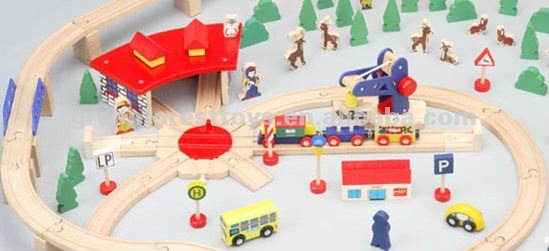 wooden train set for kids, wooden train sets for girls, ชุดรถไฟไม้