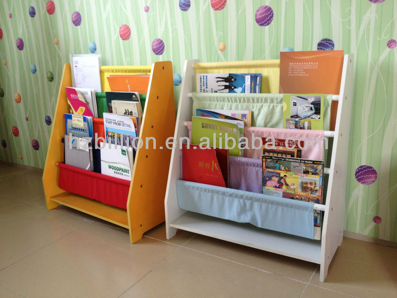 Kindergarten Wooden Kids Canvas Bookshelf Toy Organizer Buy