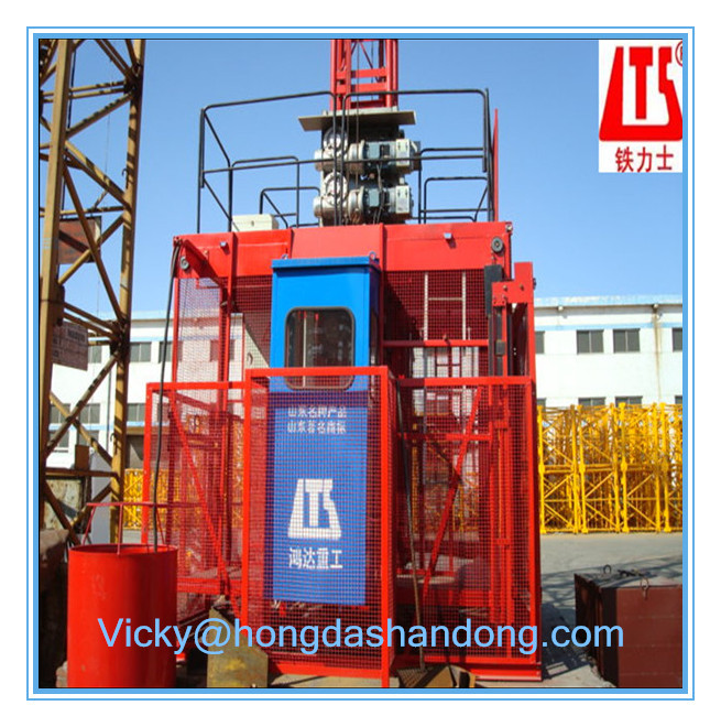 Construction Hoist Elevator SC200 200 With Double Cages