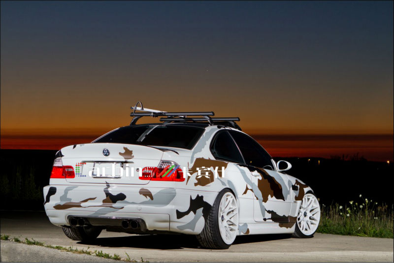 White Camouflage Car Wrap Vinyl Roll Film,Brown Camo Car 