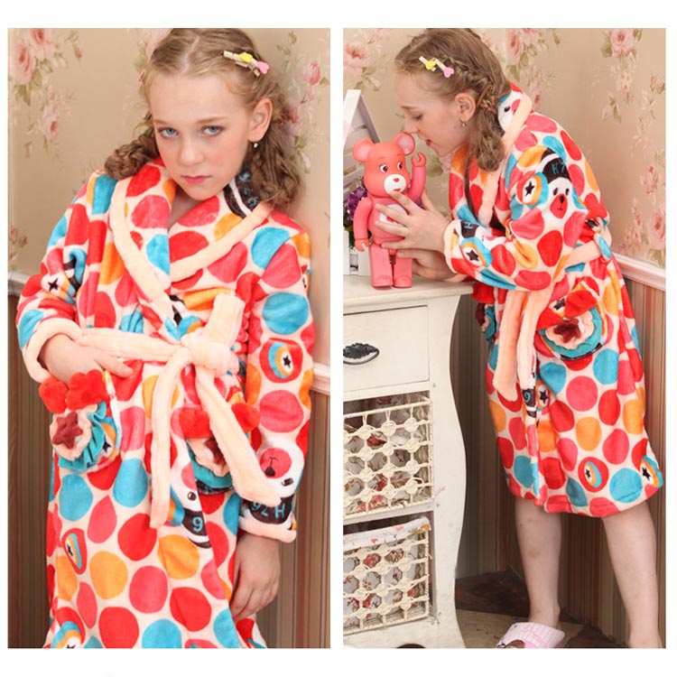 100 Polyester Loop Terry Thick Fleece Cute Bathrobe For Girls Buy