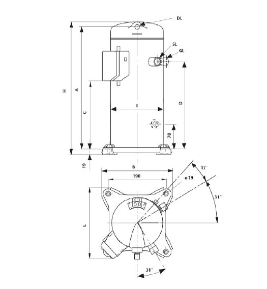 ZR Copeland Máy Nén Máy Nén Scroll ZR22K3-TFD-522