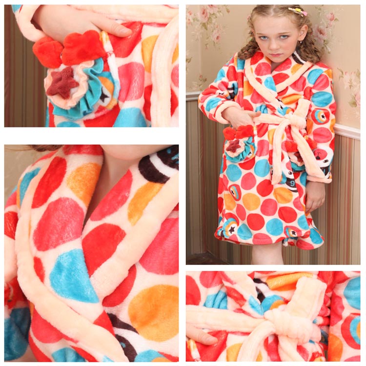 100 Polyester Loop Terry Thick Fleece Cute Bathrobe For Girls Buy