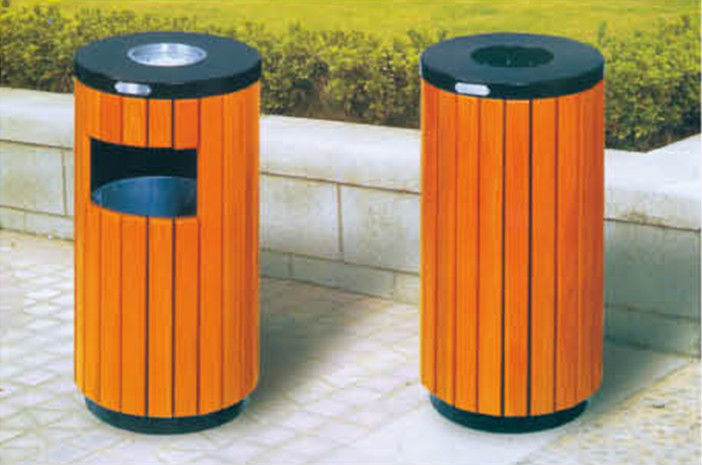 Garden Trash Can Garbage Bin Round Wood Garden Trash Can Garbage Bin Round