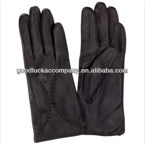 New SMALL Womens BLACK Genuine LEATHER Driving GLOVES Lined Ladies Dress Biker