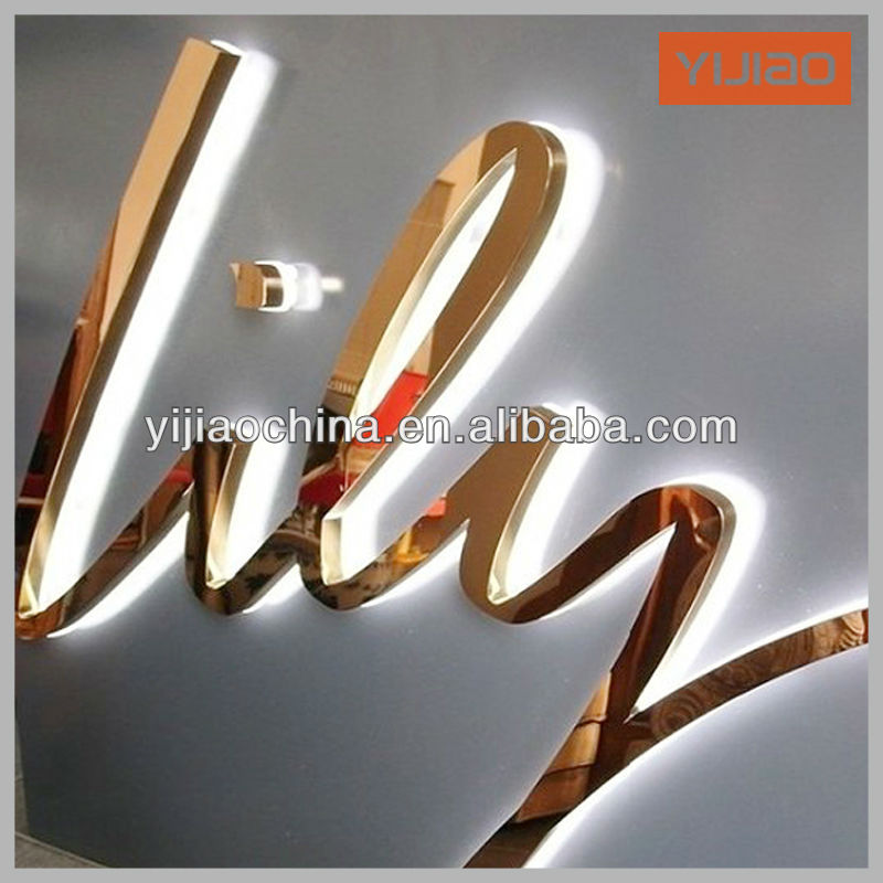 Led Back Light Sign Letters,Gold Wall Letters - Buy Gold Wall Letters ...