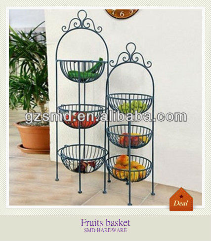 Kitchen Wrought Iron 3 Tier Fruit Basket Stand Kitchen Wrought Iron 3 Tier Fruit Basket Stand