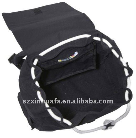 (XHF-BACKPACK-108) drawstring closure cotton canvas backpack
