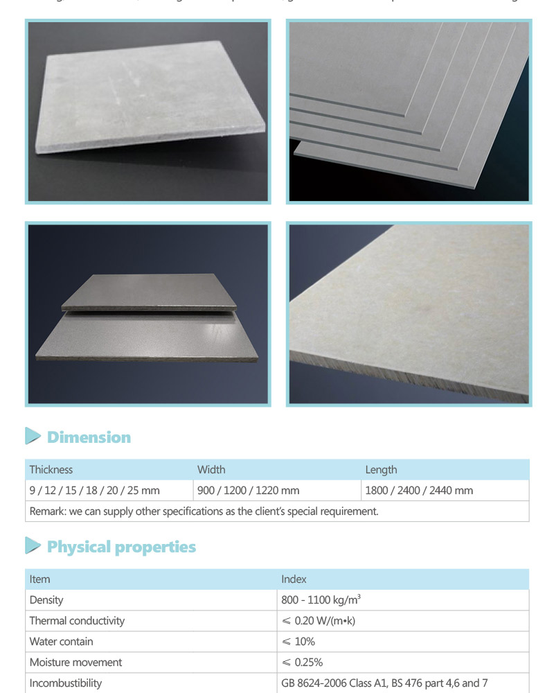 100% Nicht- Asbest Feuerfeste Faser Verstärkt Kalziumsilikatplatte Für