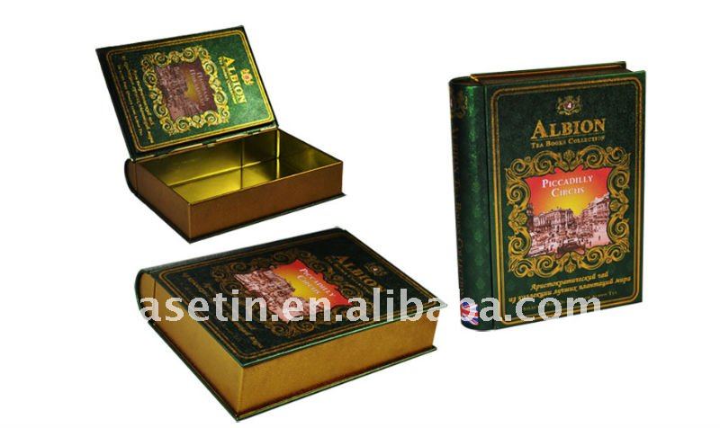 Book Shape Tea Tin Box