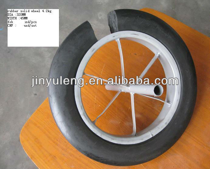 12 '' 13'' 14'' 16'' power spoke solid rubber wheel for wheelbarrow wb6400