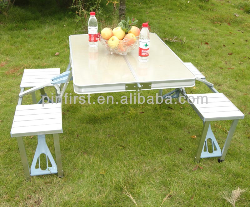 Outdoor Portable Folding Camping Picnic Table With 4 Chairs White