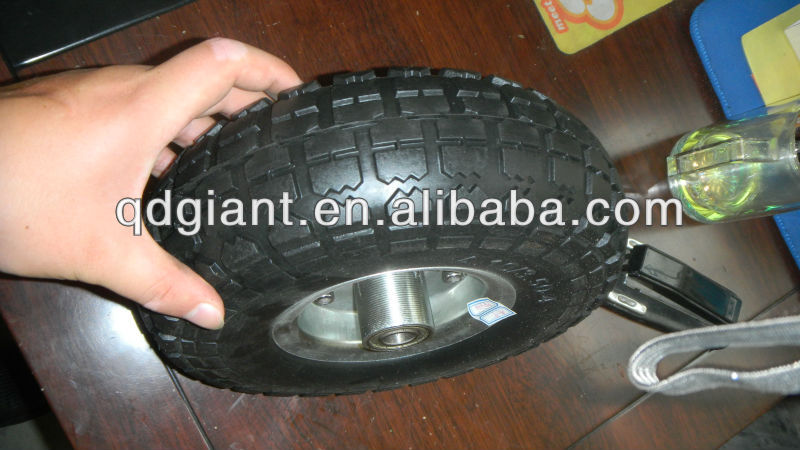PU foam rubber wheel 410/350-4 PU flat free wheel