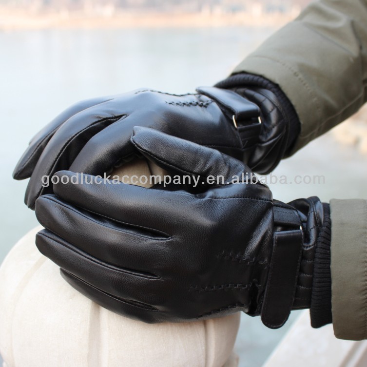 Fashion Touch Screen Mens Leather Gloves