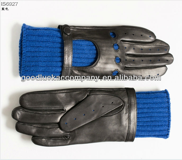 Women's warm driving gloves with customized wool inside in winter