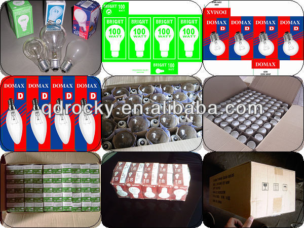 competitive price 220v-240v 60 watt incandescent light bulb e27/b22 CE