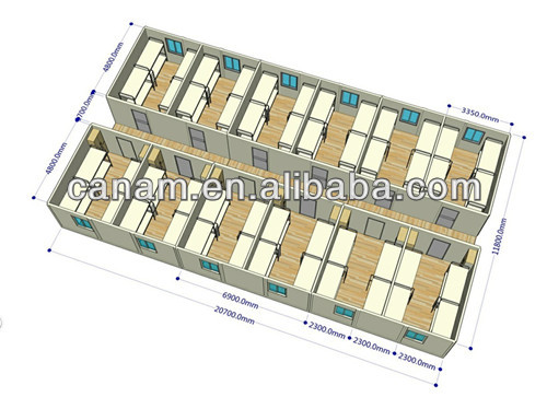 Low cost economic modular shipping or flatpack container for student's dormitory and classroom