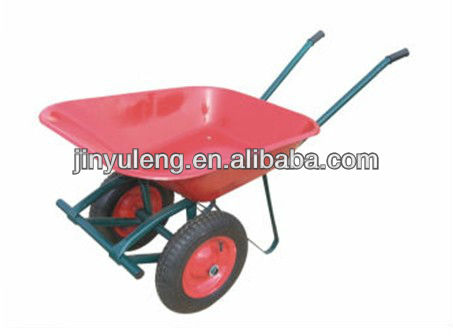 2 wheels steel metal power capacity wheelbarrow for Building, farm garden wheel barrow hand trolley tool cart dolly hurl barrow