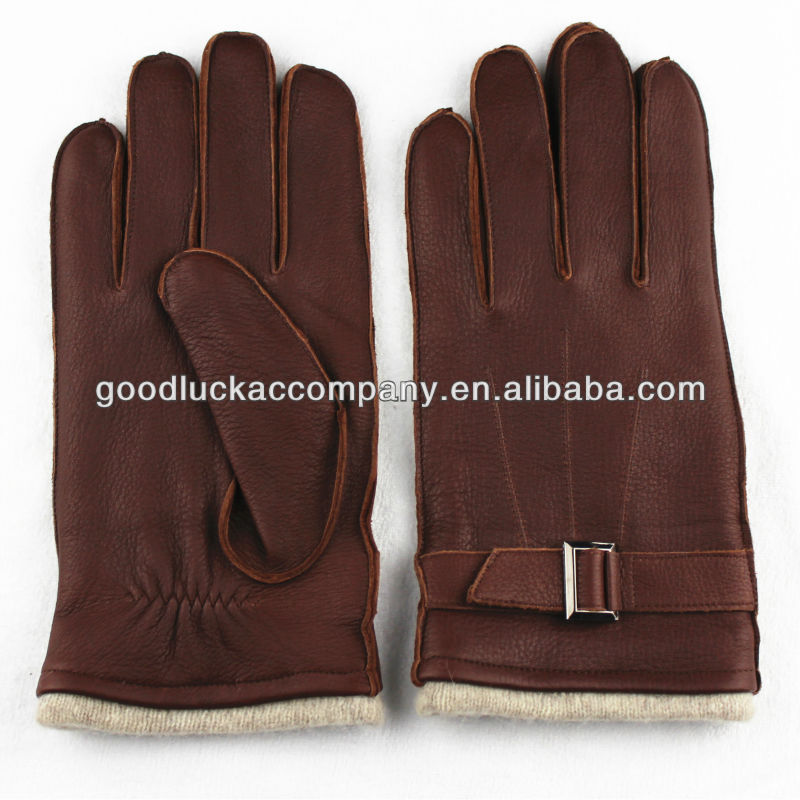 Men's deerskin leather gloves,high-end buckskin gloves